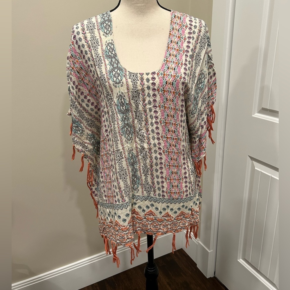 Angie Multicolor Geometric Print Top - Picture 2 of 6